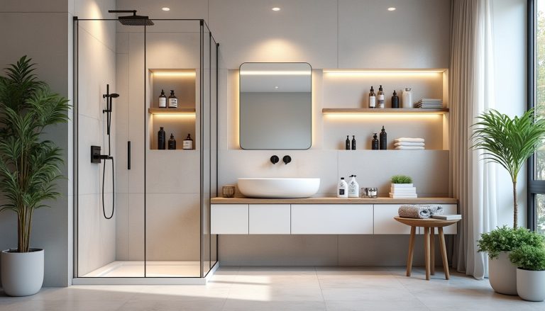 découvrez comment optimiser une salle de bains compacte grâce aux normes à respecter, aux solutions de rangements astucieuses et à des plans types adaptés aux petits espaces.