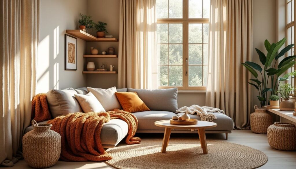 découvrez comment utiliser des textiles naturels pour réchauffer l'ambiance de votre maison avec une décoration chaleureuse et authentique.