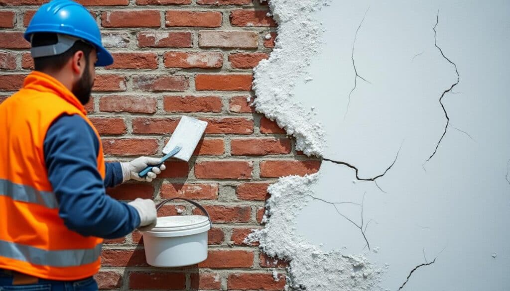 le ravalement de façade permet d'éliminer efficacement les microfissures des murs extérieurs, protégeant ainsi votre bâtiment des intempéries et améliorant son esthétique.