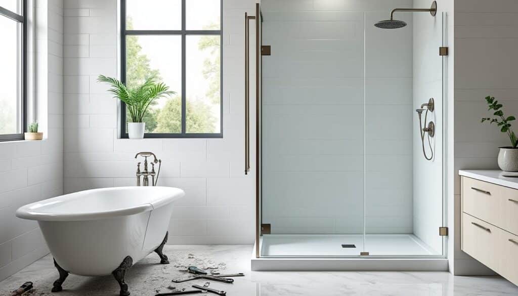 découvrez comment la rénovation de salle de bains transforme votre espace en remplaçant les baignoires par des douches modernes, alliant confort et gain de place.