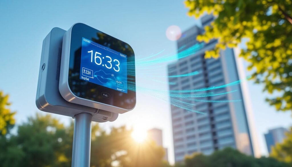 découvrez notre station météo connectée qui vous informe en temps réel sur la qualité de l'air local pour un environnement sain et sécurisé.