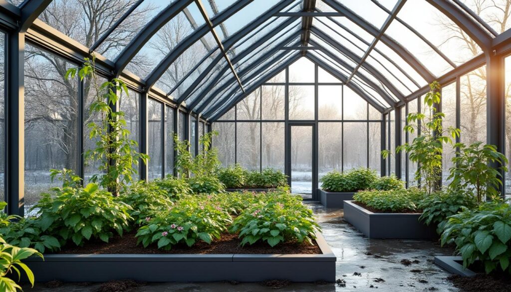 le jardin d'hiver offre un espace protégé pour cultiver vos plantes tout au long de l'année, même en hiver.