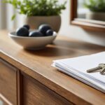 découvrez notre console d'entrée pratique pour accueillir vos clés et votre courrier, alliant fonctionnalité et design pour une organisation optimale de votre espace d'entrée.