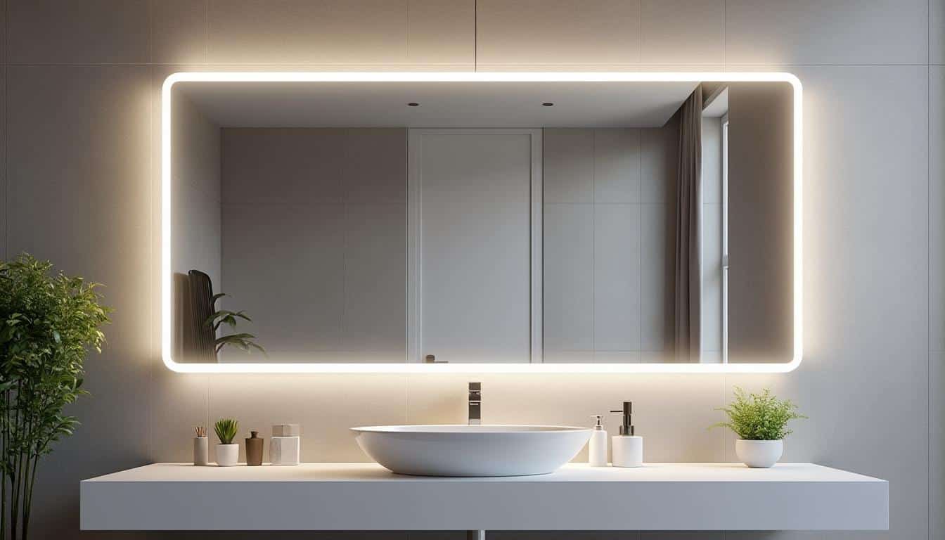 découvrez notre miroir de salle de bains avec éclairage led intégré, alliant modernité et praticité pour un espace lumineux et élégant.