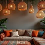 découvrez comment le style bohème s'exprime à travers l'utilisation de suspensions en osier naturel, apportant une touche d'authenticité et de chaleur à votre intérieur.