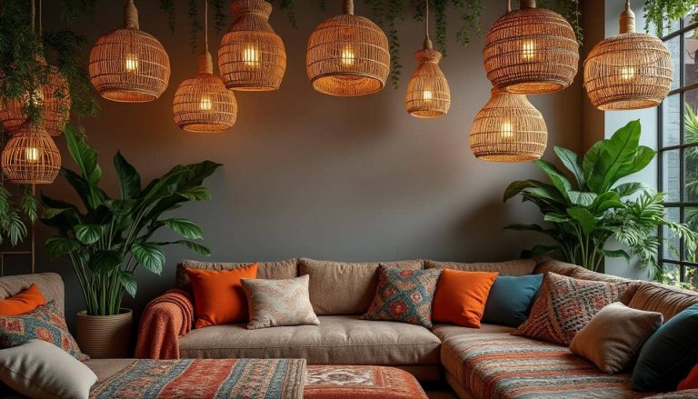 découvrez comment le style bohème s'exprime à travers l'utilisation de suspensions en osier naturel, apportant une touche d'authenticité et de chaleur à votre intérieur.