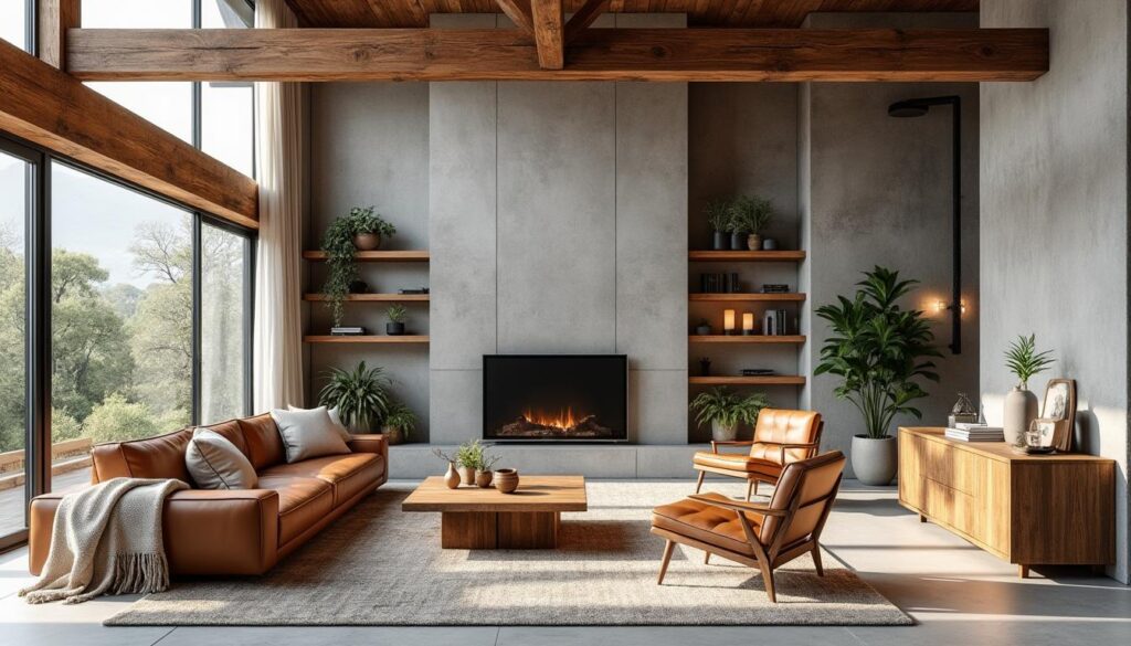 découvrez le style néo-rustique, une harmonie parfaite entre la chaleur du bois naturel et la modernité du béton lissé pour un intérieur à la fois authentique et contemporain.