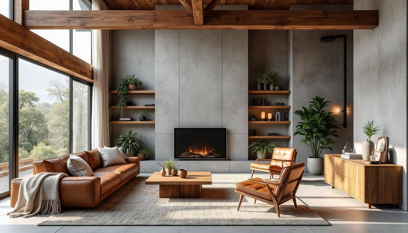 découvrez le style néo-rustique, une harmonie parfaite entre la chaleur du bois naturel et la modernité du béton lissé pour un intérieur à la fois authentique et contemporain.