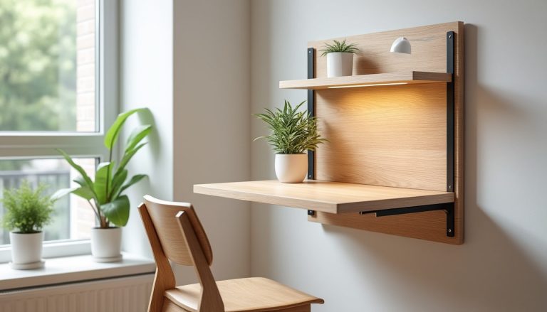découvrez le bureau mural escamotable, idéal pour optimiser les espaces très restreints grâce à son design compact et fonctionnel.