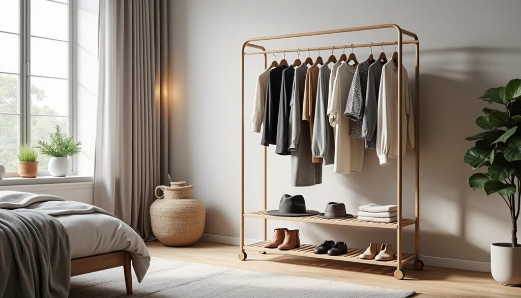 découvrez comment le portant à vêtements peut remplacer l'armoire dans votre chambre pour un espace plus moderne et pratique.