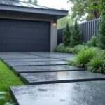découvrez comment les dalles de jardin assurent un accès sécurisé et propre à votre garage même par temps de pluie, en évitant la boue et les éclaboussures.