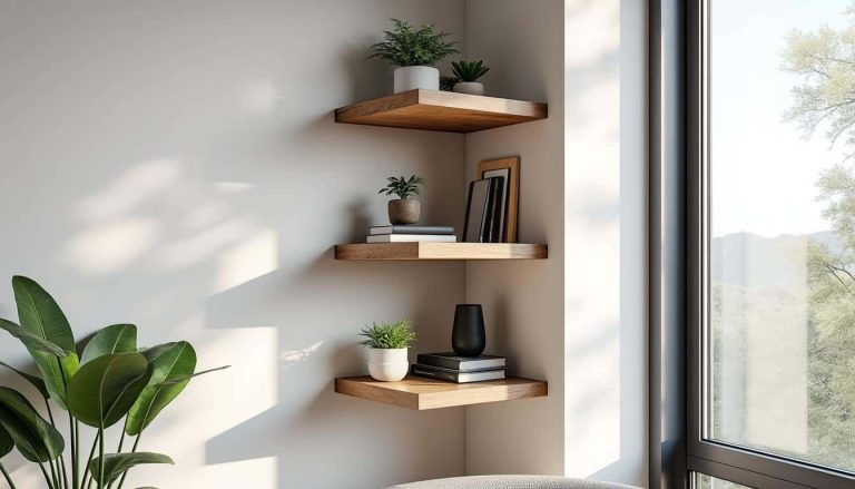 découvrez comment une étagère de coin transforme les angles morts de vos murs en espaces de rangement pratiques et esthétiques.