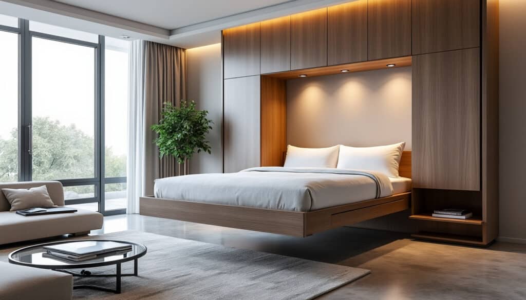 découvrez comment le lit escamotable optimise l'espace dans les studios en libérant la surface au sol pour un intérieur plus fonctionnel et agréable.