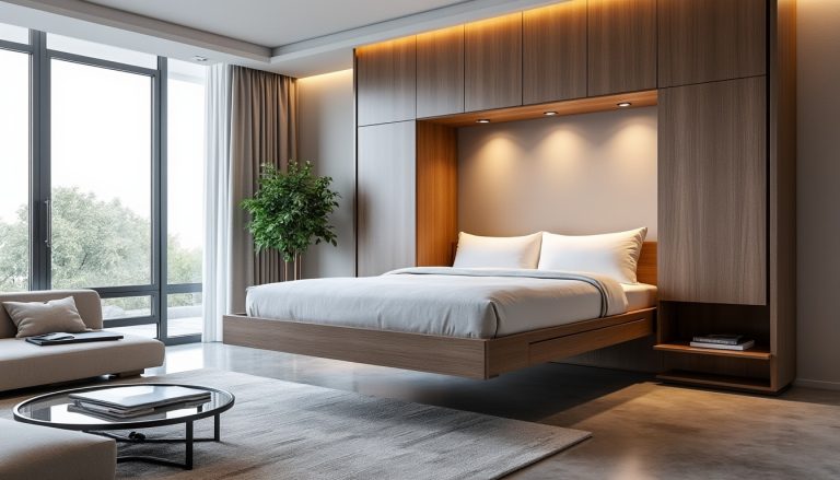découvrez comment le lit escamotable optimise l'espace dans les studios en libérant la surface au sol pour un intérieur plus fonctionnel et agréable.