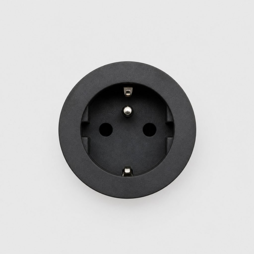 Prise encastrable ronde compacte — vue produit