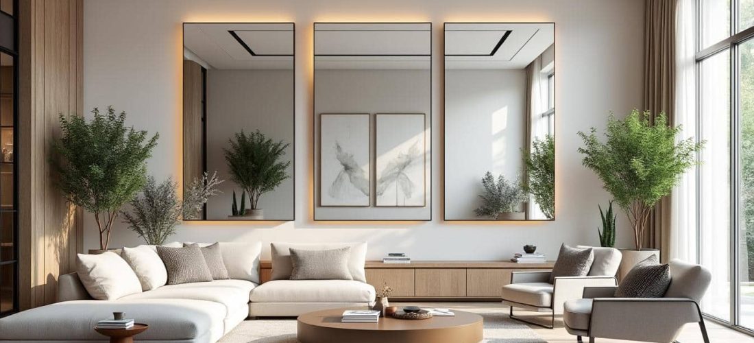 découvrez comment utiliser des miroirs en décoration intérieure pour créer l'illusion d'espaces plus grands et doubler les volumes de votre maison.