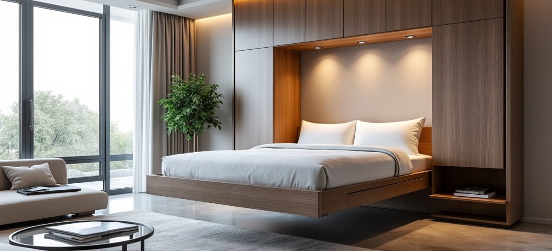 découvrez comment le lit escamotable optimise l'espace dans les studios en libérant la surface au sol pour un intérieur plus fonctionnel et agréable.