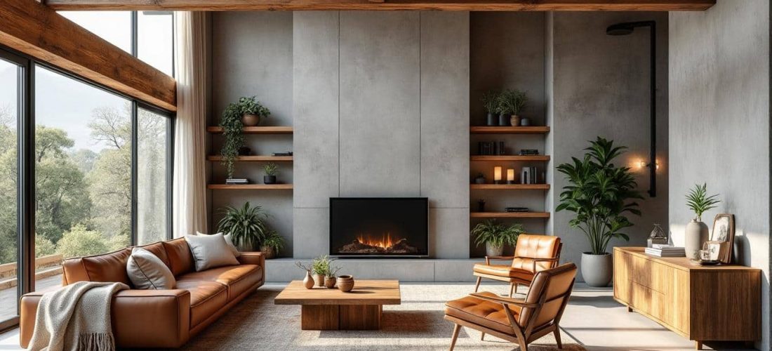 découvrez le style néo-rustique, une harmonie parfaite entre la chaleur du bois naturel et la modernité du béton lissé pour un intérieur à la fois authentique et contemporain.