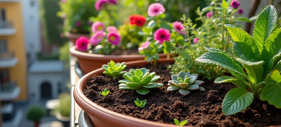 découvrez comment le terreau universel nourrit efficacement les plantes en pot sur votre balcon pour une croissance saine et florissante tout au long de la saison.