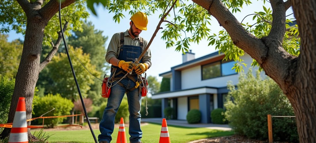 l'élagage des arbres assure la sécurité et la prévention des risques autour de votre propriété en éliminant les branches dangereuses et en améliorant la visibilité.